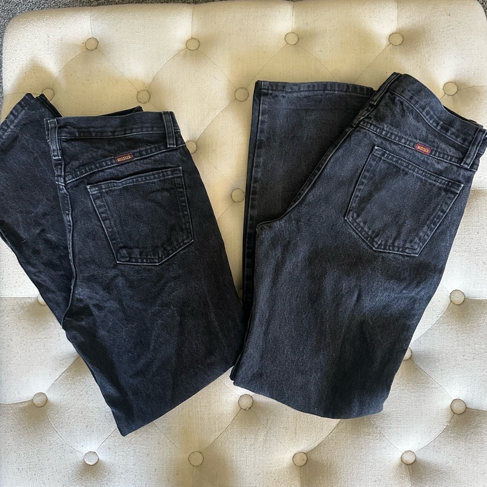 2 Pairs of Wrangler Rustler Black Jeans